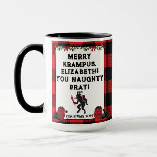 Funny Merry Krampus Personalised Custom Christmas  Mug