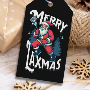 Funny Merry Laxmas Lacrosse Christmas Gift Tag