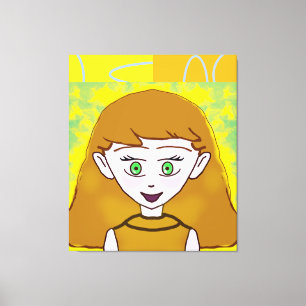 Funny Merry Retro Yellow Orange Geometric Canvas Print