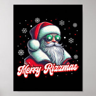 Funny Merry Rizzmas Rizz Santa Claus Christmas Cos Poster