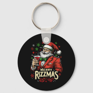 Funny Merry Rizzmas Santa Christmas Key Ring