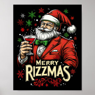 Funny Merry Rizzmas Santa Christmas Poster