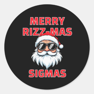 Funny Merry Rizzmas Sigmas Kids Teens School Chris Classic Round Sticker