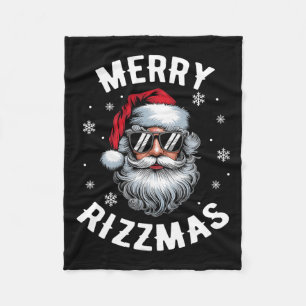 Funny Merry Rizzmas Sigmas Kids Teens School Chris Fleece Blanket