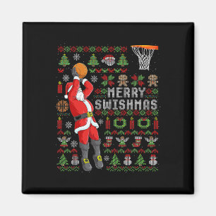 Funny Merry Swishmas Ugly Christmas Sketll Christm Magnet