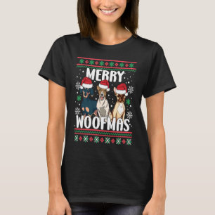 Funny Merry Woofmas Santa Claus Dogs Ugly Christma T-Shirt