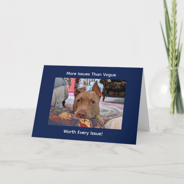 Funny Message of Needy Pit Bull Card (Front)