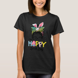 Funny Messy Bun Hair One Hoppy Lunch Lady Bunny Ea T-Shirt
