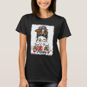 Funny Messy Bun Loud & Proud Baseball Mom Mother's T-Shirt