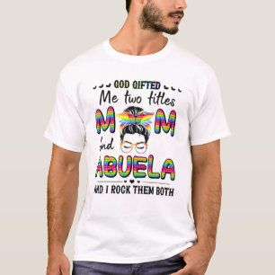 Funny Messy Bun Sensory Pop Toy God Gifted Me Mom T-Shirt