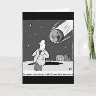 Funny Meteor Hitting Earth Disaster T Shirt Card