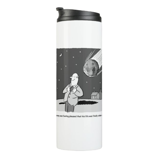 Funny Meteor Hitting Earth Disaster Thermal Tumbler (Rotated Right)
