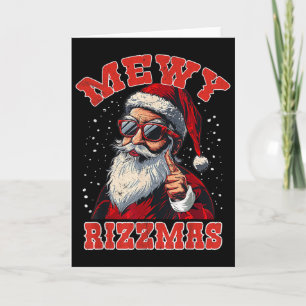 Funny Mewy Rizzmas Santa Mewing Rizz Mens Christma Card