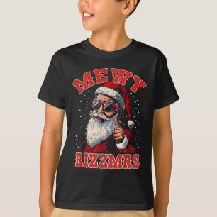 Funny Mewy Rizzmas Santa Mewing Rizz Mens Christma T-Shirt