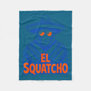 Funny mexican bigfoot sasquatch design with el fleece blanket