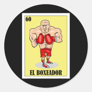 Funny Mexican Boxing Design - El Boxeador 1 Classic Round Sticker