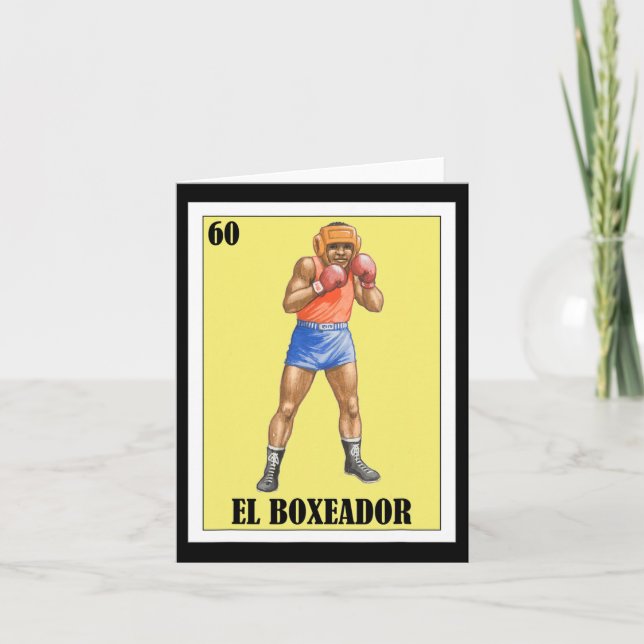 Funny Mexican Boxing Design - El Boxeador 2  Card (Front)