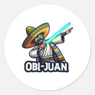 Funny Mexican Obi Juan Movie Parody Cinco De Mayo  Classic Round Sticker