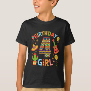 Funny Mexican Party 4th Birthday Girl Fiesta 4 Yea T-Shirt