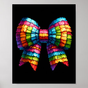 Funny Mexican Party Coquette Bow Cinco De Mayo Let Poster