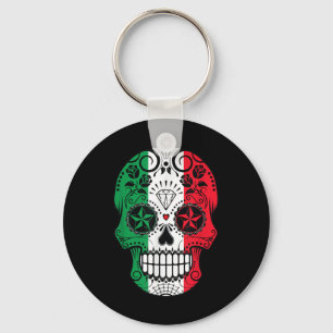 Funny Mexican Skull Head Cinco De Mayo Flag  Key Ring