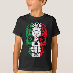 Funny Mexican Skull Head Cinco De Mayo Flag  T-Shirt