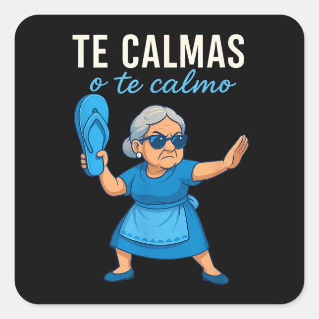 Funny Mexican Spanish Grandma Square Sticker (Front)