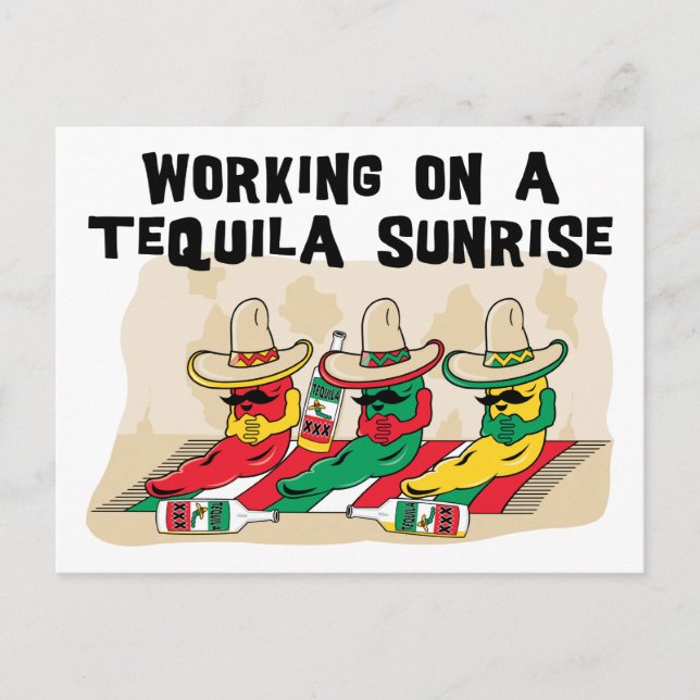Funny Mexican Tequila Sunrise Postcard (Front)