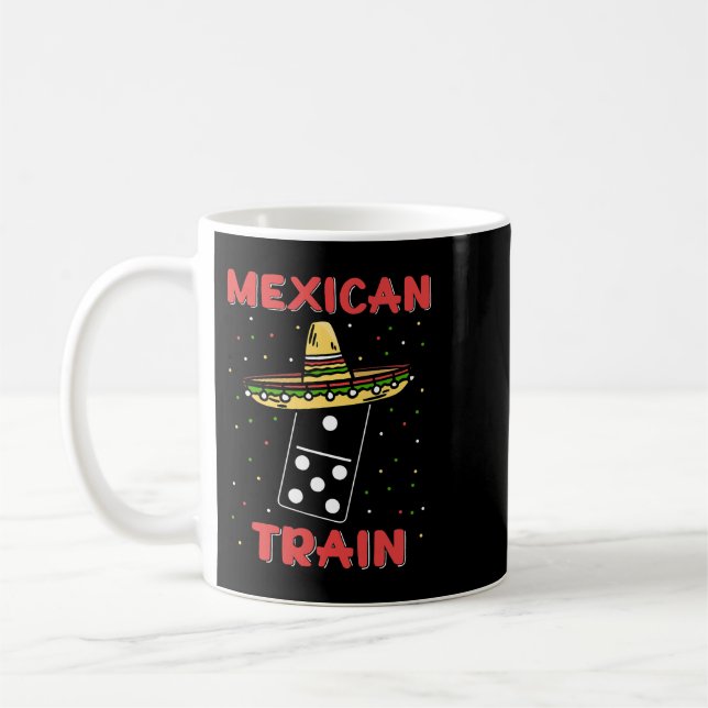 Funny Mexican Trains Dominoes Coffee Mug (Left)