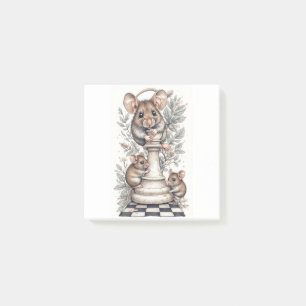 Funny Mice Playing Post-It Notes