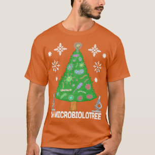 Funny Microbiologist Christmas Tree Microbiology Q T-Shirt