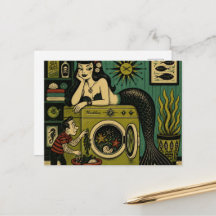 Funny Mid Century Sea Siren Laundry Day