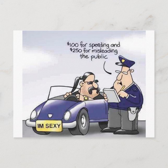 Funny Midlife Crisis Postcard (Front)