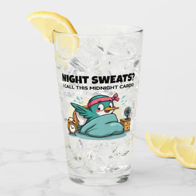Funny Midnight Cardio Glass Cup (Front Ice)