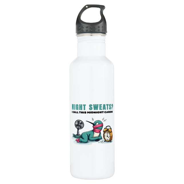 Funny Midnight Cardio Water Bottle (Front)