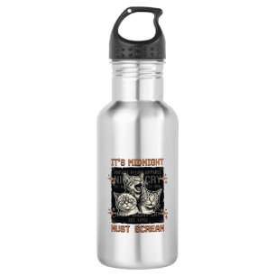 Funny Midnight Screaming Cats Vintage Shirt Design 532 Ml Water Bottle