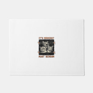 Funny Midnight Screaming Cats Vintage Shirt Design Doormat