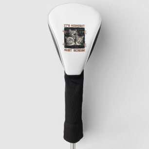Funny Midnight Screaming Cats Vintage Shirt Design Golf Head Cover