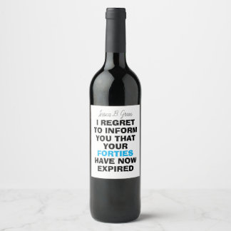 Funny Milestone Birthday Gift, 50th Wine Label