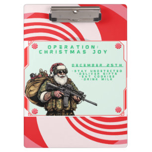 Funny Military/Christmas Santa Clipboard