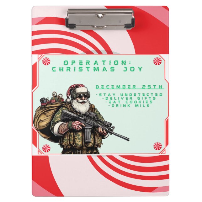 Funny Military/Christmas Santa Clipboard (Front)