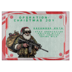 Funny Military/Christmas Santa Cutting Board