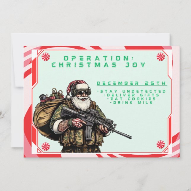 Funny Military/Christmas Santa Holiday Card (Front)