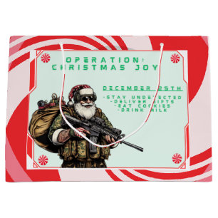 Funny Military/Christmas Santa Large Gift Bag