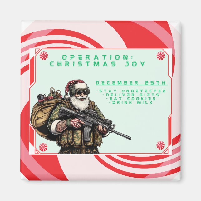 Funny Military/Christmas Santa Magnet (Front)