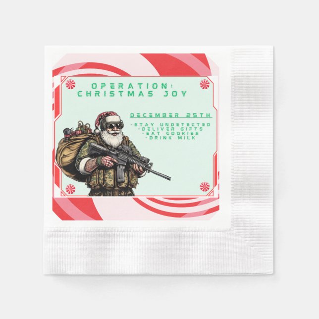 Funny Military/Christmas Santa Napkin (Front)