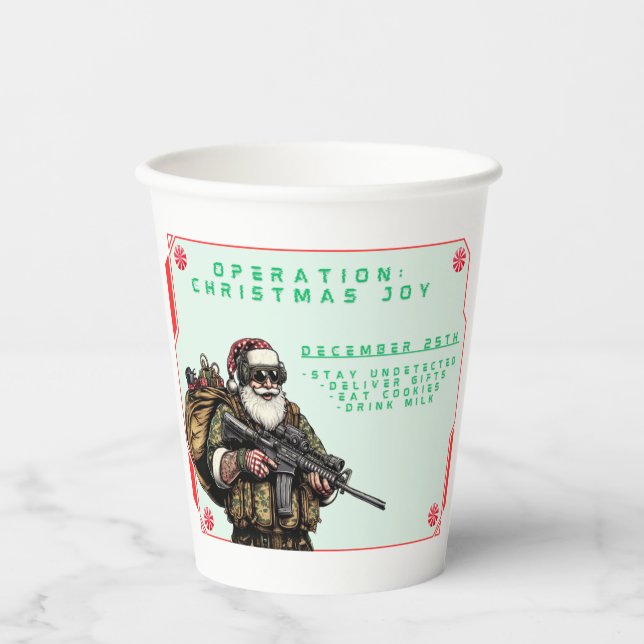 Funny Military Christmas/Santa  Paper Cups (Front)