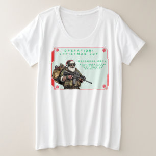 Funny Military/Christmas Santa Plus Size T-Shirt