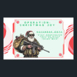 Funny Military/Christmas Santa Rectangular Sticker<br><div class="desc">Never fail</div>
