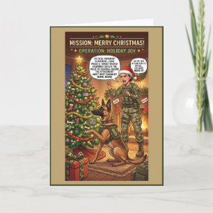 Funny Military K9 Christmas Holiday Card